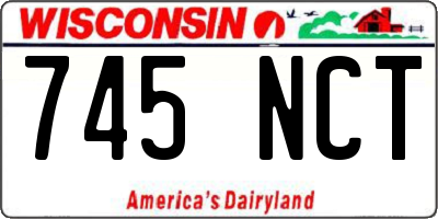 WI license plate 745NCT