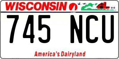 WI license plate 745NCU