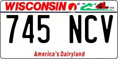 WI license plate 745NCV