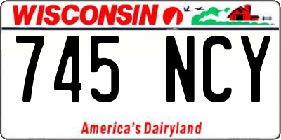WI license plate 745NCY