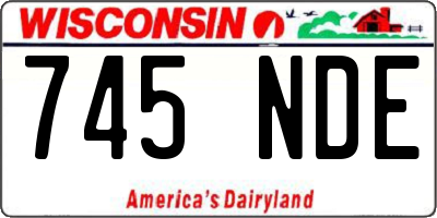 WI license plate 745NDE