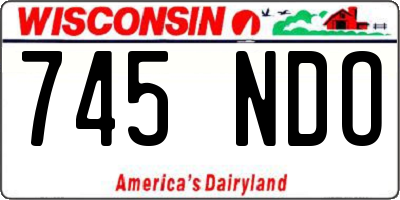 WI license plate 745NDO