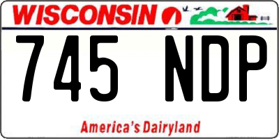 WI license plate 745NDP