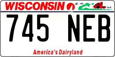 WI license plate 745NEB