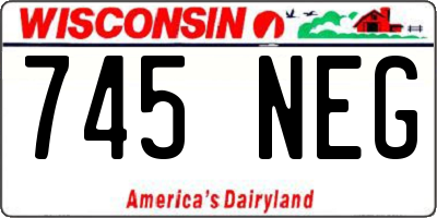 WI license plate 745NEG