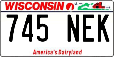 WI license plate 745NEK