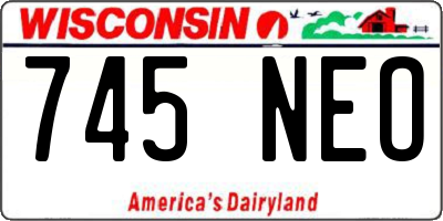 WI license plate 745NEO