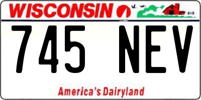 WI license plate 745NEV