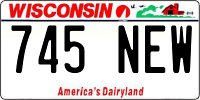 WI license plate 745NEW