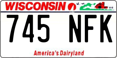 WI license plate 745NFK