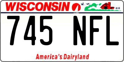 WI license plate 745NFL