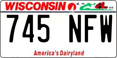 WI license plate 745NFW