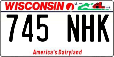 WI license plate 745NHK