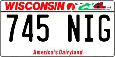 WI license plate 745NIG