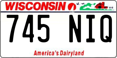 WI license plate 745NIQ
