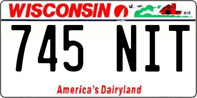 WI license plate 745NIT