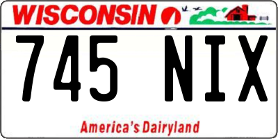 WI license plate 745NIX