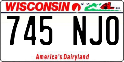 WI license plate 745NJO
