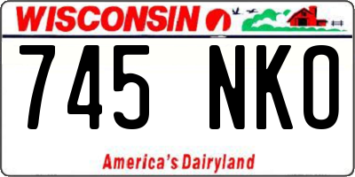 WI license plate 745NKO