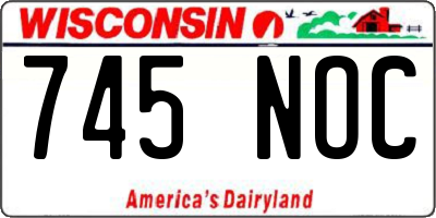 WI license plate 745NOC