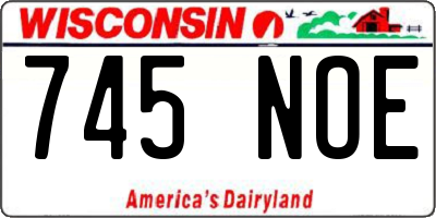 WI license plate 745NOE