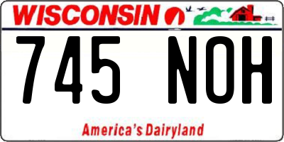 WI license plate 745NOH