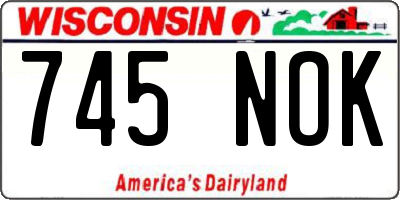 WI license plate 745NOK