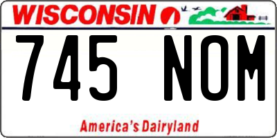 WI license plate 745NOM
