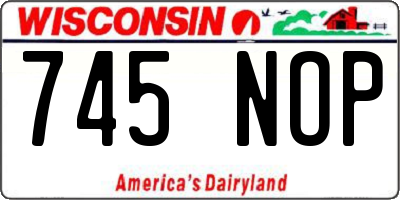 WI license plate 745NOP