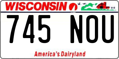 WI license plate 745NOU