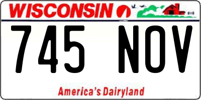 WI license plate 745NOV