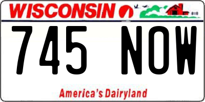 WI license plate 745NOW