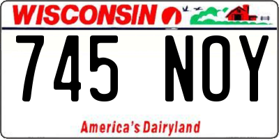 WI license plate 745NOY