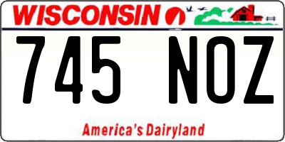 WI license plate 745NOZ