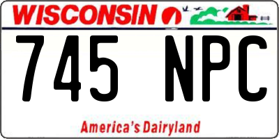 WI license plate 745NPC