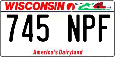 WI license plate 745NPF