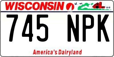 WI license plate 745NPK