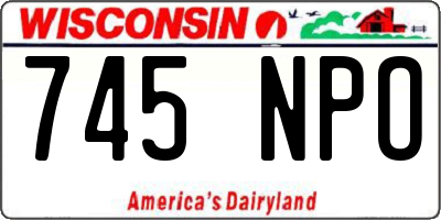 WI license plate 745NPO