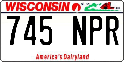 WI license plate 745NPR