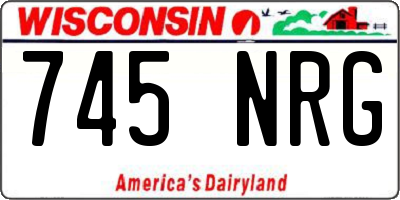 WI license plate 745NRG