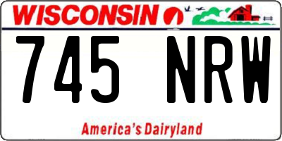 WI license plate 745NRW