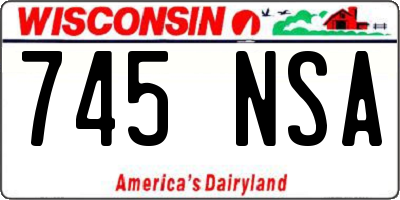 WI license plate 745NSA