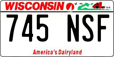 WI license plate 745NSF
