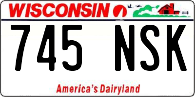 WI license plate 745NSK