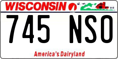 WI license plate 745NSO