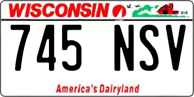 WI license plate 745NSV