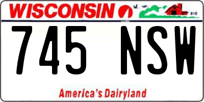 WI license plate 745NSW