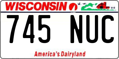 WI license plate 745NUC