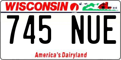WI license plate 745NUE