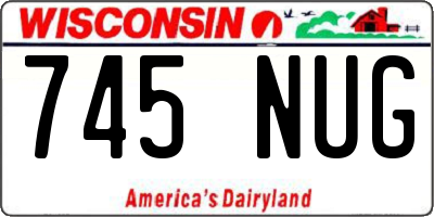 WI license plate 745NUG